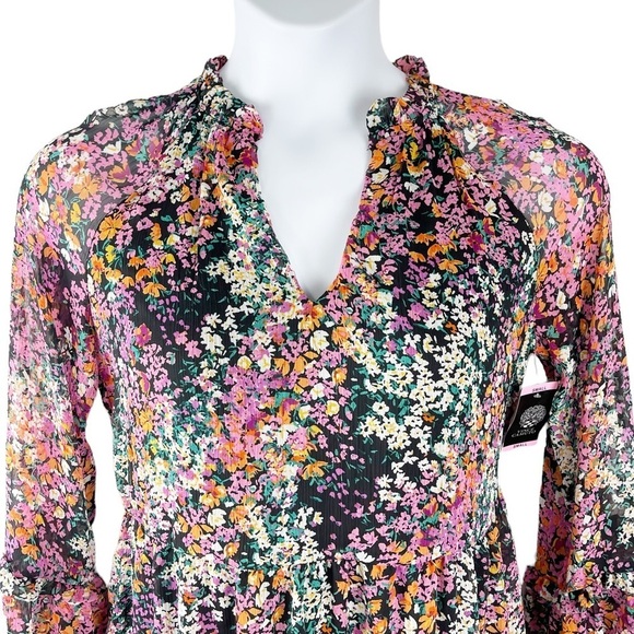 VINCE CAMUTO Ladies Multicolored Three Tier Black Mini Dress Size Small - Picture 5 of 13